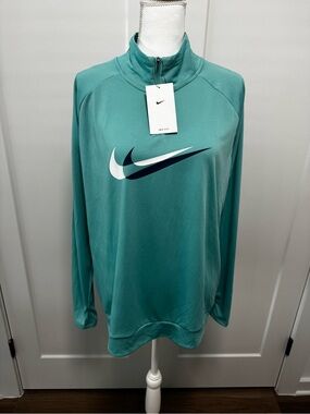 Nike Teal/Seafoam Dri-FIT Running Top with Swoosh